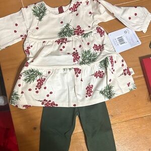 Burt’s Bees Baby Festive Cream and Green Kids Costume Set